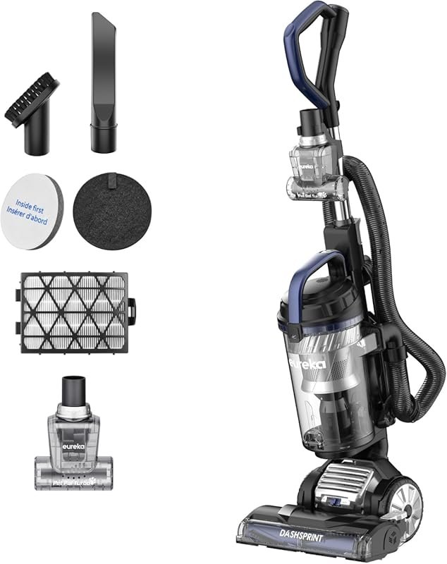 Eureka NEU612BL Upright Vacuum Cleaner with Dual Cyclone Suction, Swiv