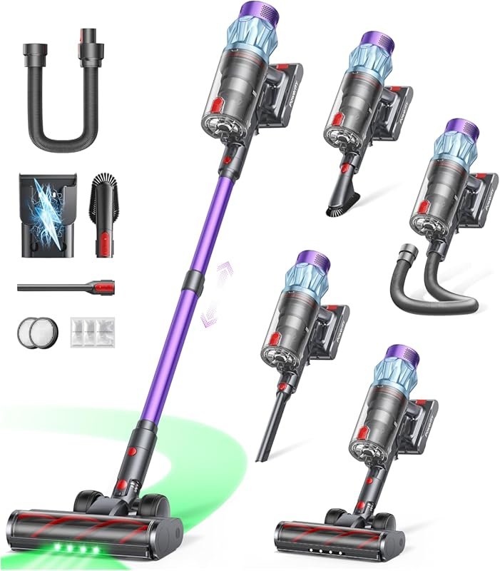 Cordless Vacuum: 70min/650W/55KPA, Self-Standing, 3.3Ft Hose, Auto Mod