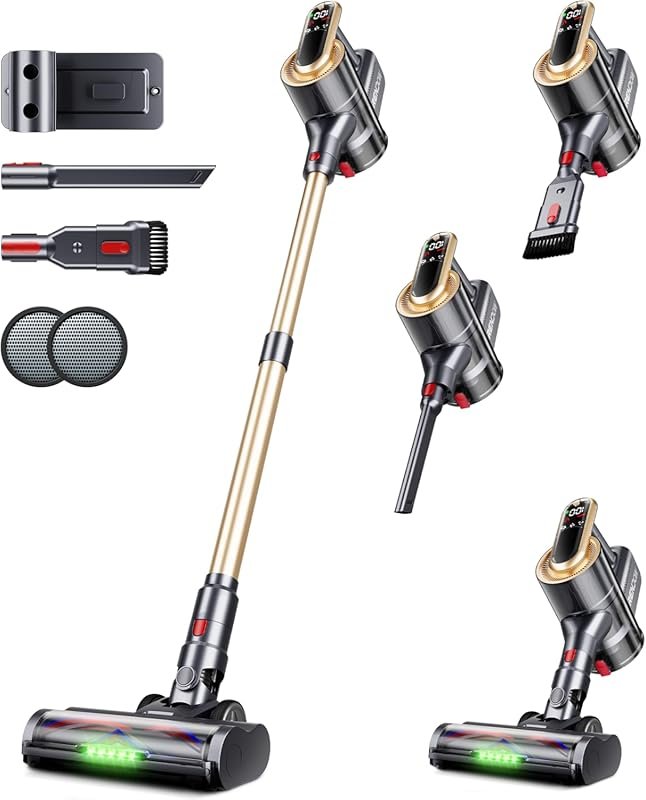 RENDOW Cordless Vacuum Cleaner with 550W Power, 45Kpa Suction, 65-Minu
