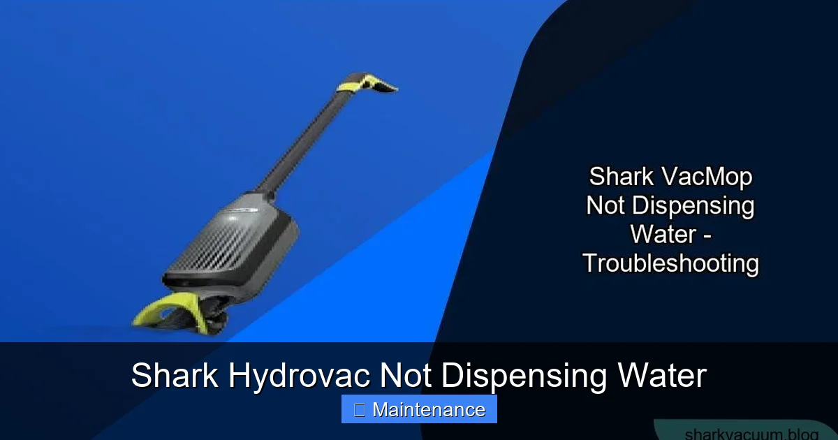 Shark Hydrovac Not Dispensing Water