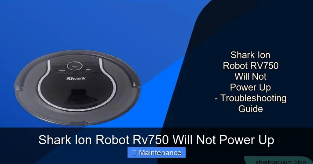 Shark Ion Robot Rv750 Will Not Power Up