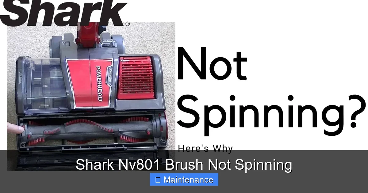 Shark Nv801 Brush Not Spinning