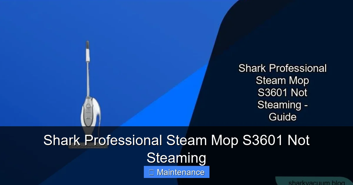 Shark Professional Steam Mop S3601 Not Steaming