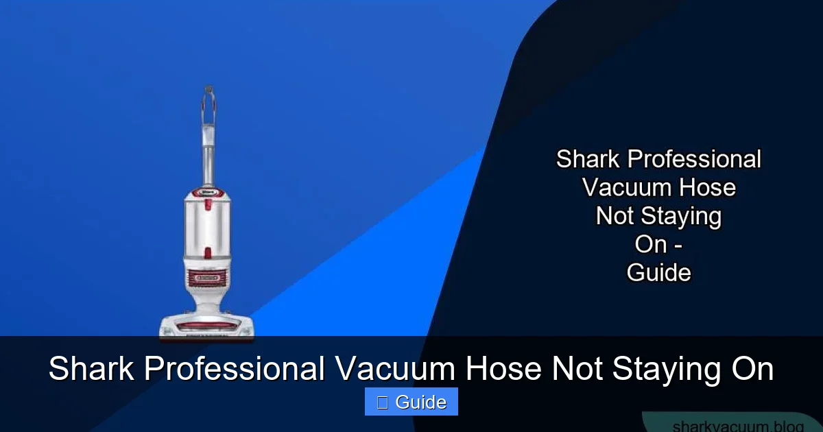 Shark Professional Vacuum Hose Not Staying On