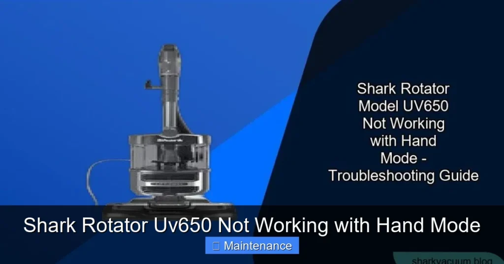 Shark Rotator Uv650 Not Working with Hand Mode