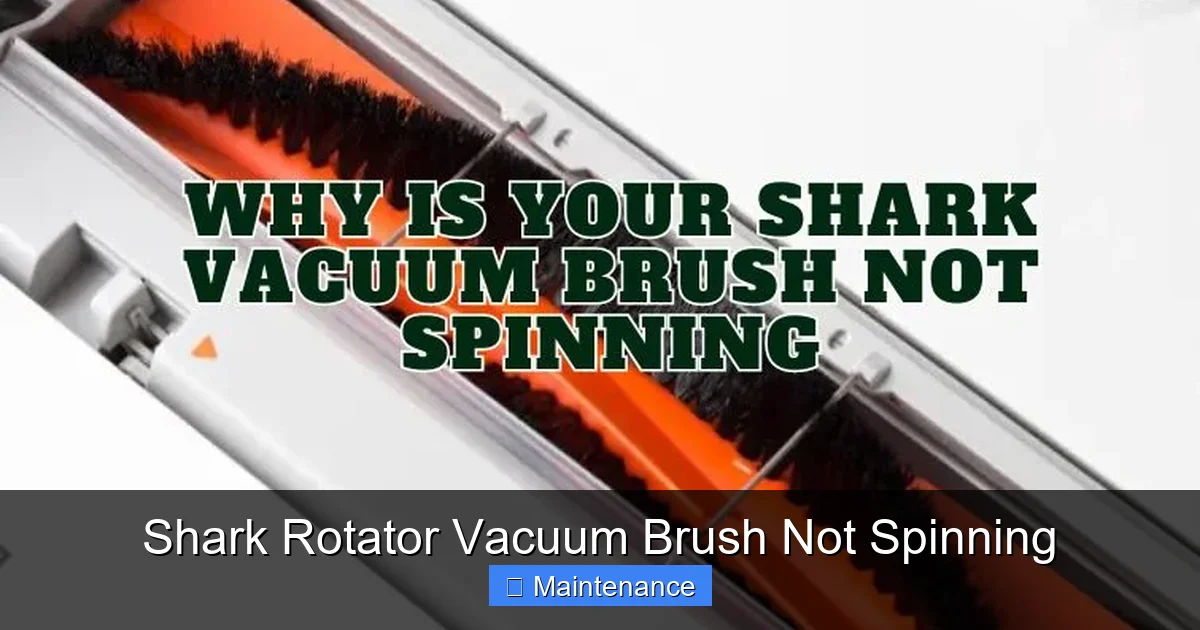 Shark Rotator Vacuum Brush Not Spinning
