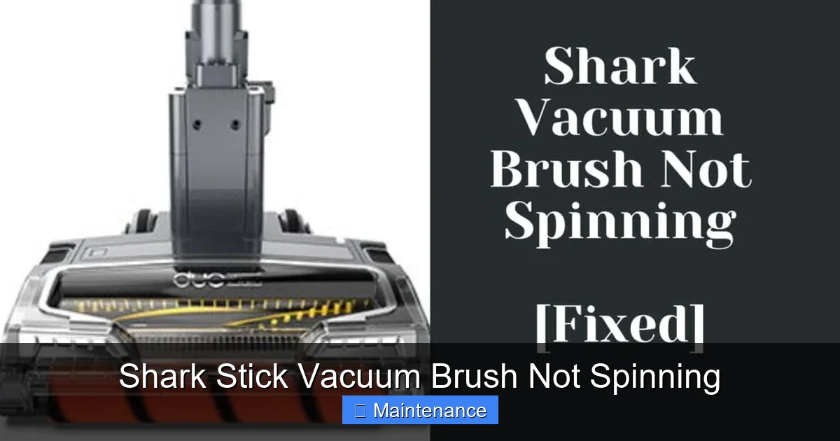 Shark Stick Vacuum Brush Not Spinning