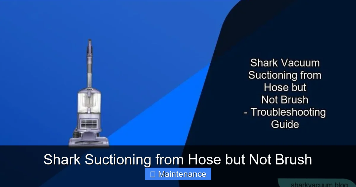 Shark Suctioning from Hose but Not Brush