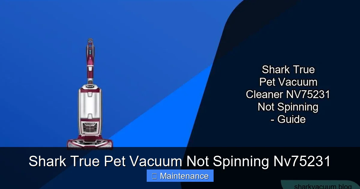 Shark True Pet Vacuum Not Spinning Nv75231