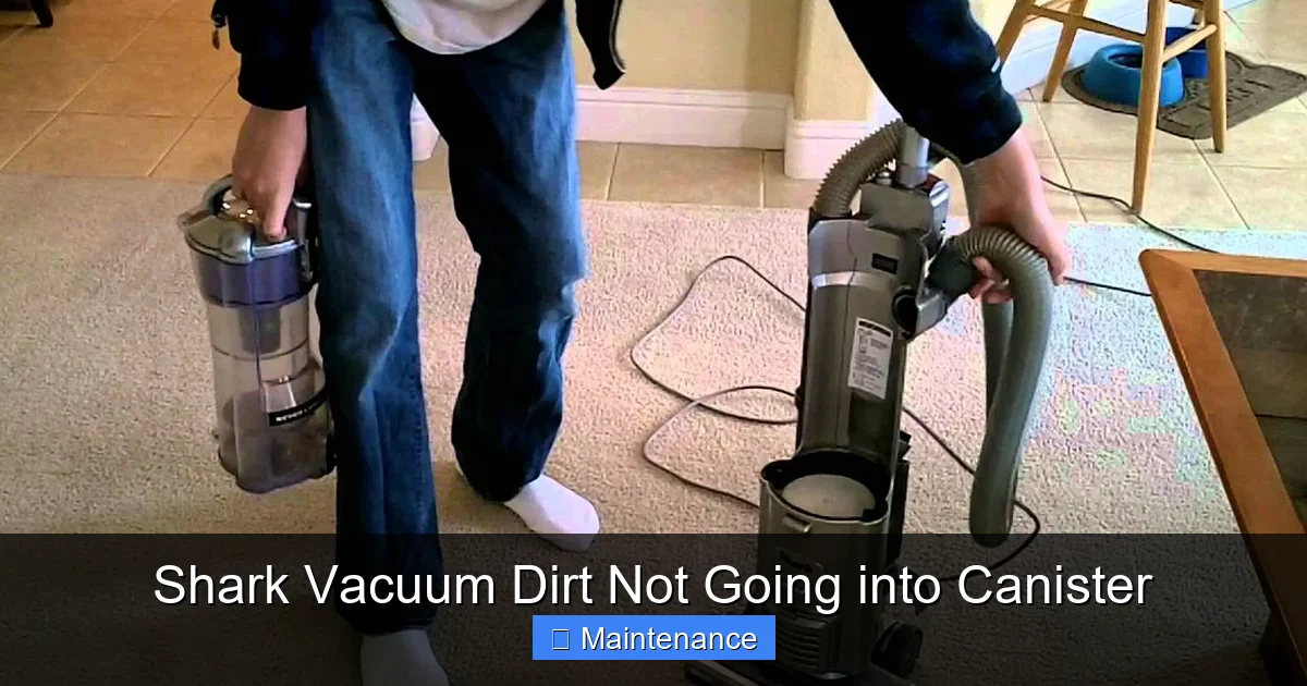 Shark Vacuum Dirt Not Going into Canister
