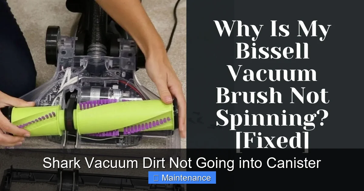 Shark Vacuum Dirt Not Going into Canister