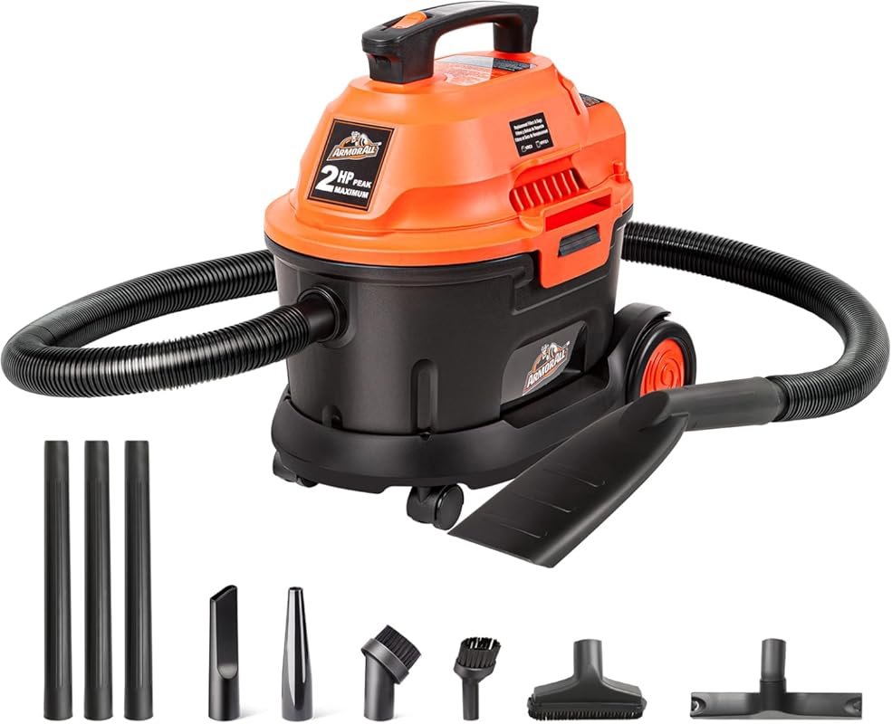 Armor All AA255W 2.5 Gallon Wet/Dry Utility Vac with 120V AC for Wet a