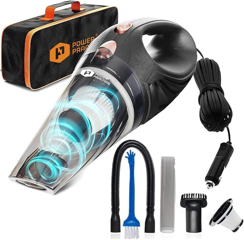 THISWORX High Power Handheld Car Vacuum with 3 Attachments, 16 Ft Cord
