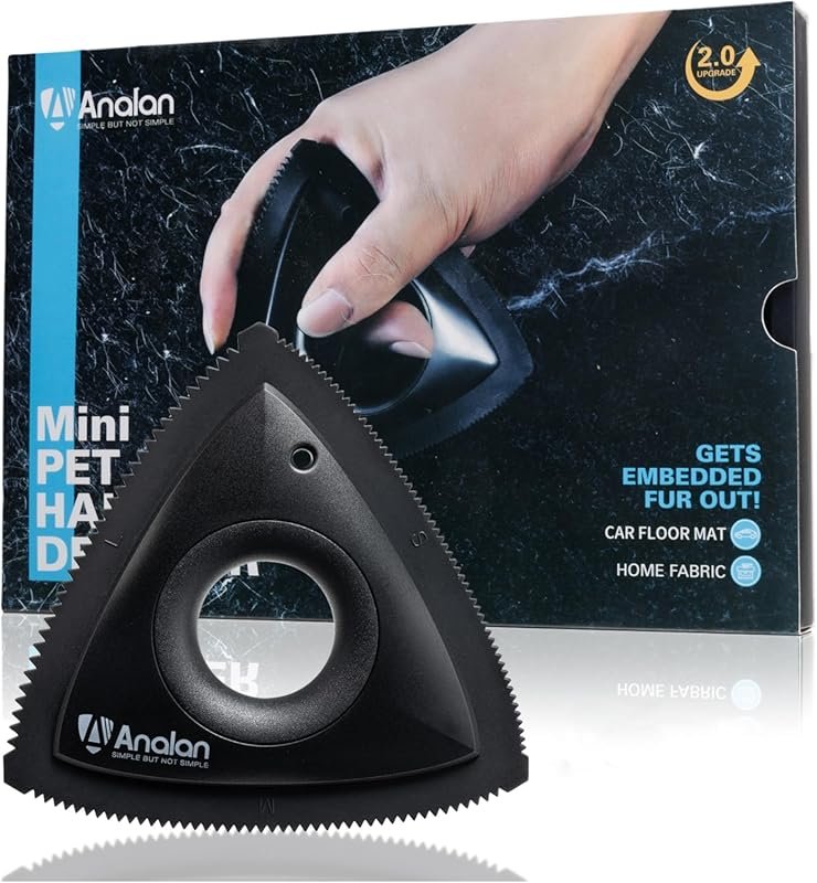 Analan Triangle Mini Pet Hair Remover for Car Detailing, Auto, Home Su