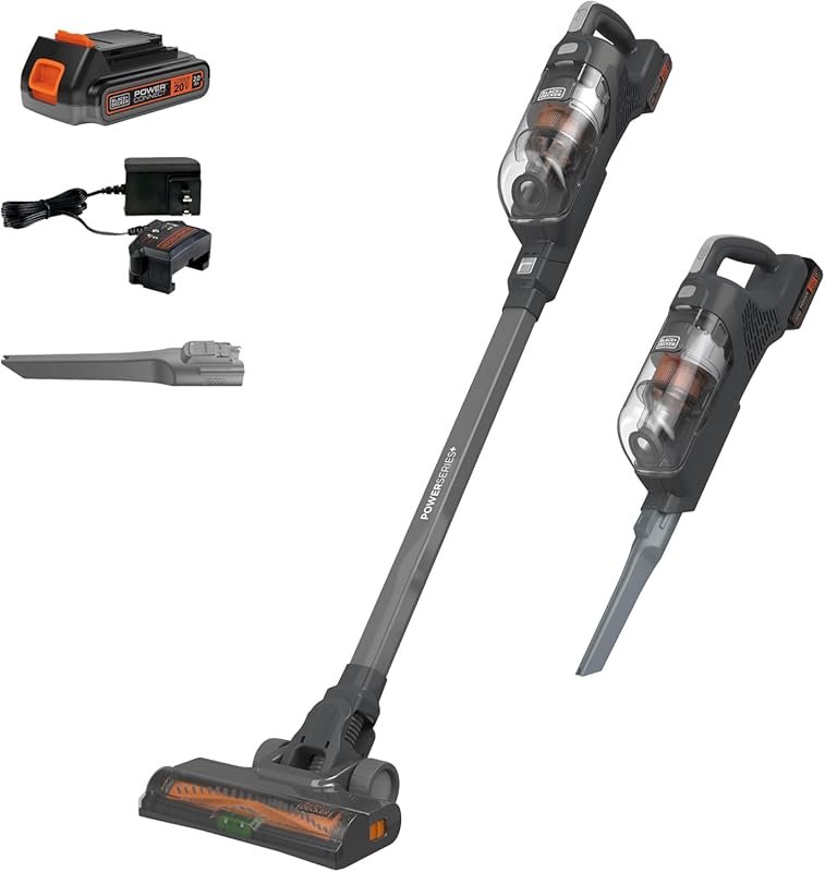 BLACK+DECKER POWERSERIES 20V MAX Cordless Stick Vacuum: LED Lights, De