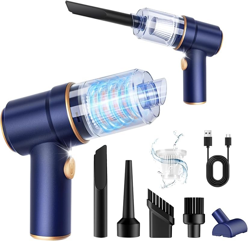 KMM Handheld Car Vacuum and Air Duster: 9000Pa Suction, 120W, LED Ligh