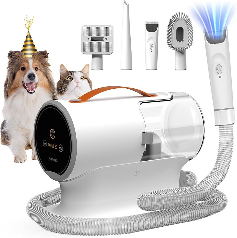AIRROBO PG100 Dog Grooming Vacuum Kit with 12000Pa Strong Suction, Qui