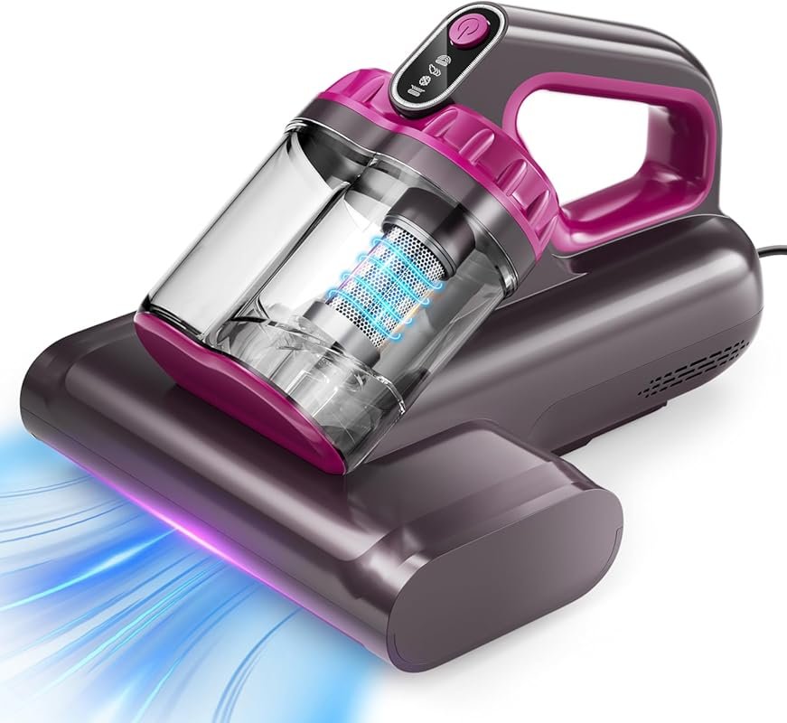 17Kpa Mattress Vacuum Cleaner featuring UV-C Light, 145°F Heating, 800