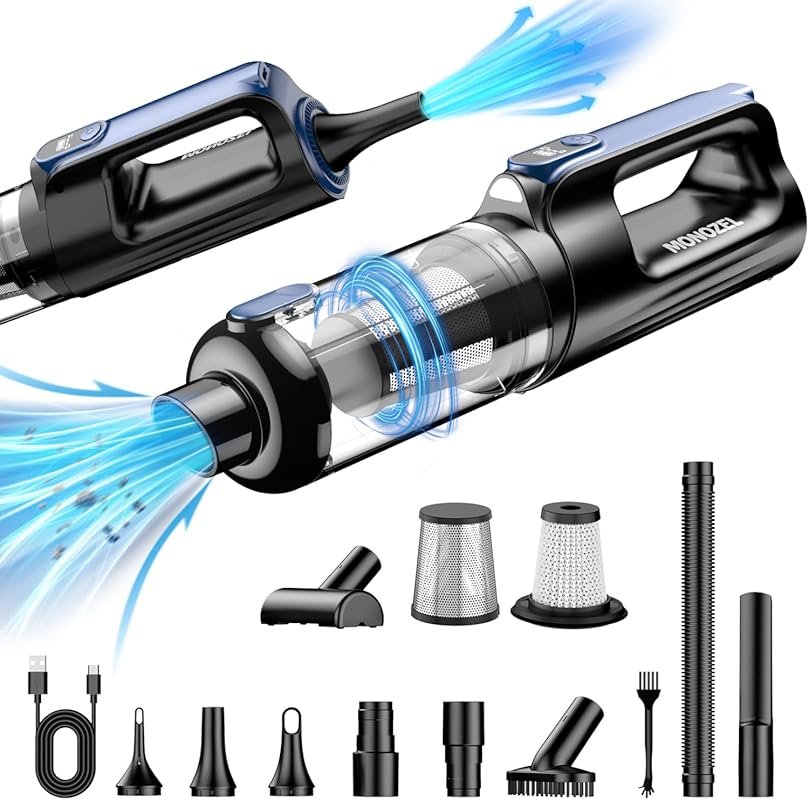 18000Pa Cordless 2-in-1 Car Vacuum Air Duster, 130W Brushless Motor, 7