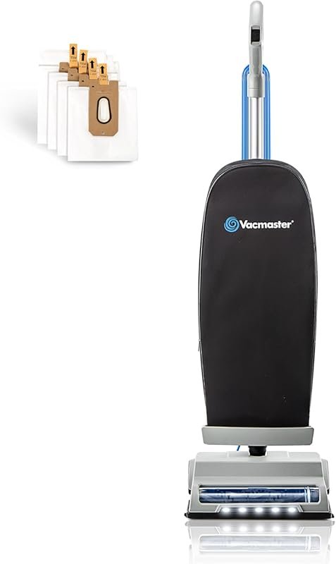 Vacmaster UB0402 Commercial Upright Vacuum: Ultra-Lightweight 14L Bagged with LED Headlight, 2-Speed, Powerful Suction for Pets, Carpets & Hard Floors