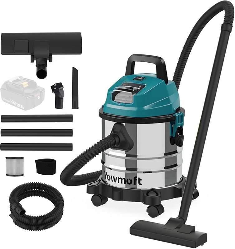 4 Gallon Cordless Shop Vac Compatible with Makita 18V Battery, Wet and