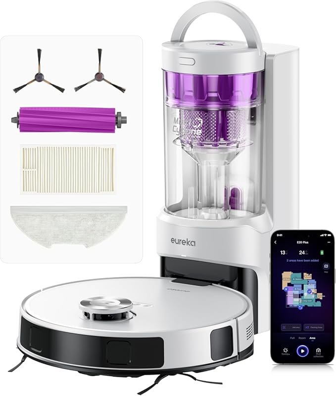 Eureka E20 Plus Robot Vacuum Mop: self-empty, 8000Pa, anti-tangle, app