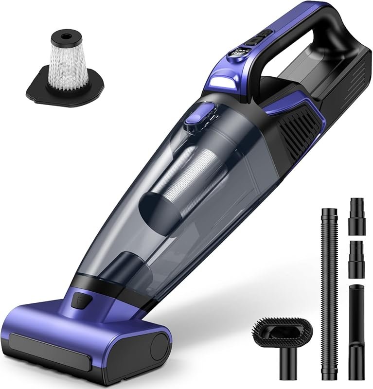 Pet Hair Cordless Handheld Vacuum with 20000PA Power for Car and Home,