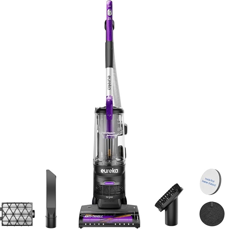 Eureka NEU651PL FlexReach Upright Vacuum: Powerful, Lift-Up, Large Dus