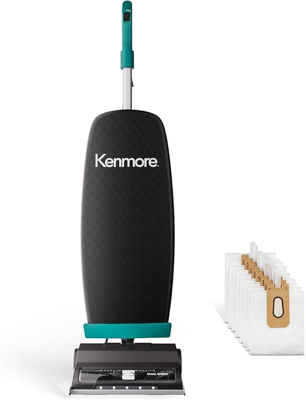 Kenmore BU1001 B200 Series Commercial Upright Vacuum: Lightweight 14L Bagged with LED Headlight, 2-Speed, Powerful for Pets, Carpets & Hard Floors