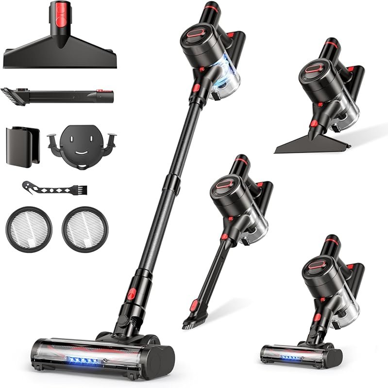 450W Cordless Vacuum with 40Kpa Suction, 50 Min Runtime, Anti-Tangle B