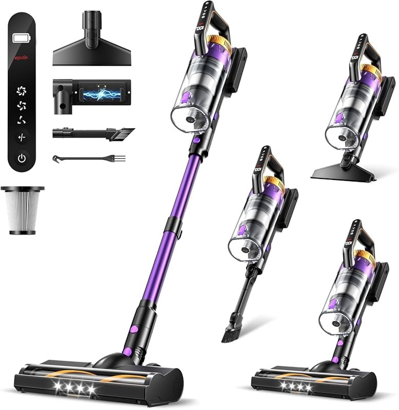 580W Cordless Vacuum: 48KPa Suction, 65 Min Runtime, Touch Screen, Wal