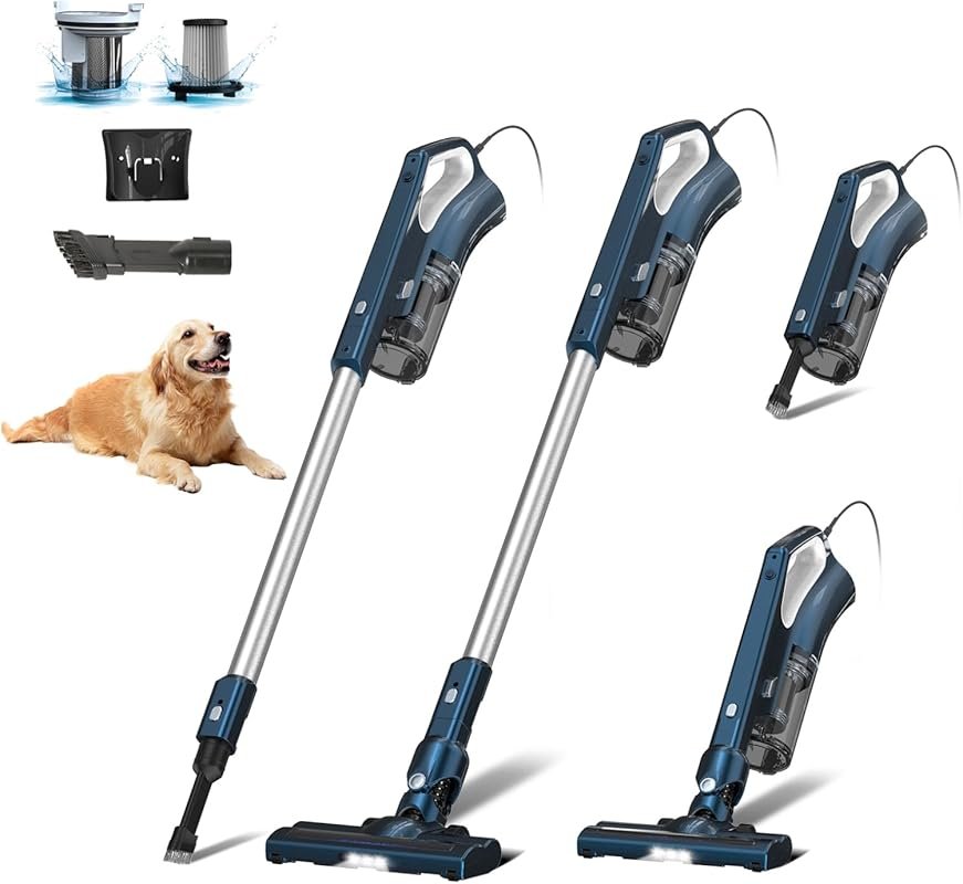 Corded Stick Vacuum: 14KPa Suction with 600W Motor, Lightweight, Conve