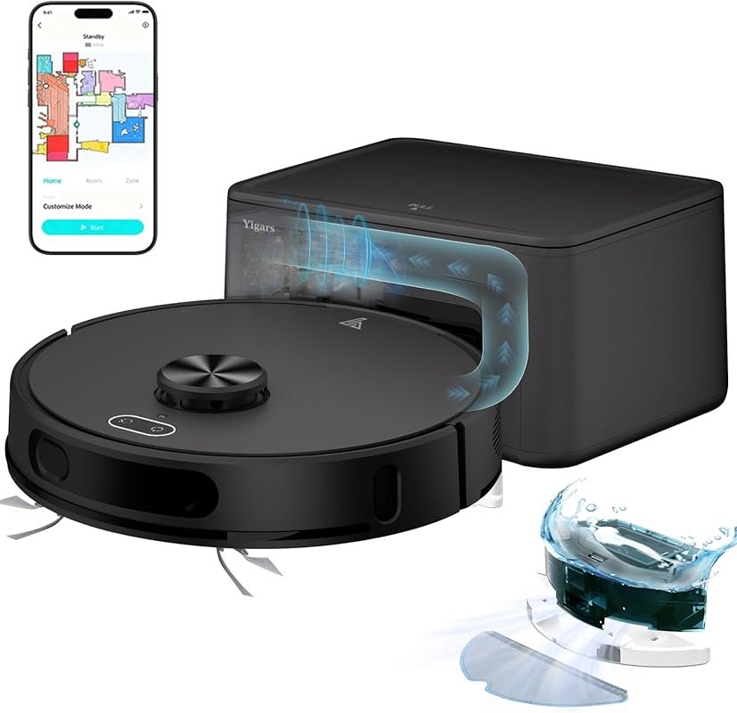 Robot Vacuum Mop Combo: 8000Pa Suction, Self-Emptying 70-Day, 220-min 