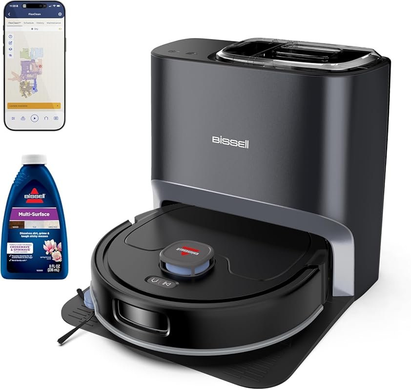 Bissell 4270 FlexClean Robot Vacuum & Mop with LiDAR Navigation, No-Ta