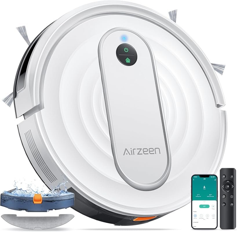 Airzeen Robot Vacuum Mop: 4000Pa Suction, APP/Alexa Control, 3-in-1 Cl