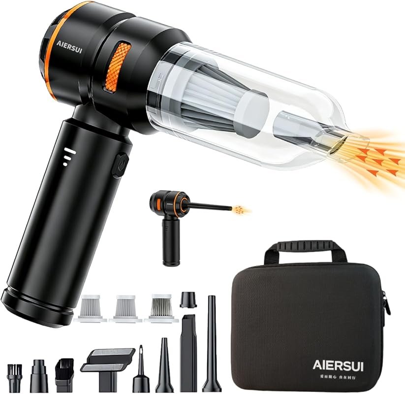 Super-Powered 4-in-1 Car Mini Vacuum: 80,000RPM Blower, Vacuum, Air Ex