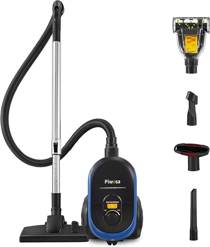 Aircliff Piwosa Bagless Canister Vacuum: 17KPA Suction, HEPA, 2 Motors