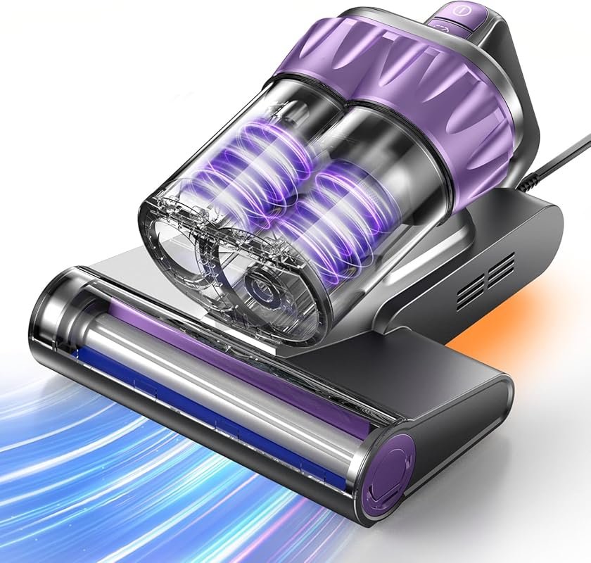 18Kpa Mattress Vacuum Cleaner with UV-C Light, 150°F Heat, HEPA Filter