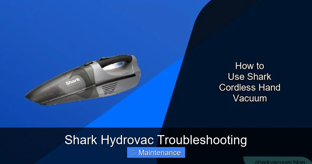 Shark Hydrovac Troubleshooting