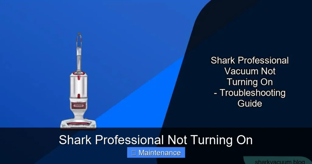 Shark Professional Not Turning On