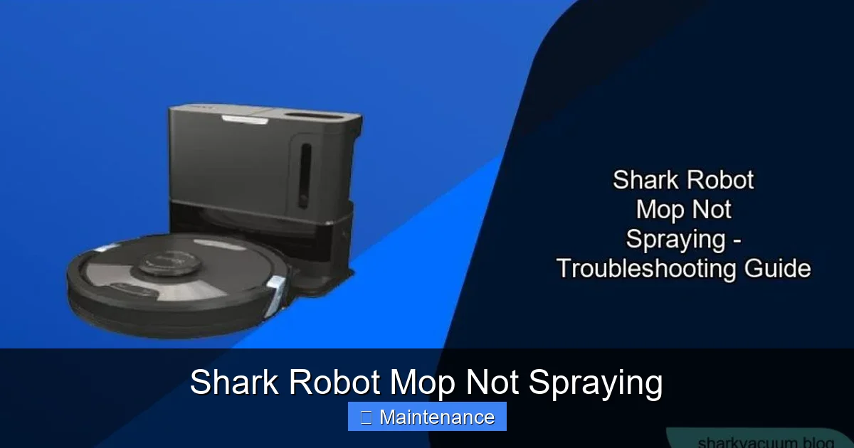 Shark Robot Mop Not Spraying